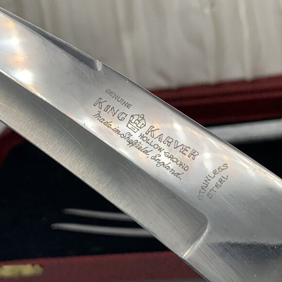 Vintage 1960s King Karver 3-Piece Meat Carving Set – Bakelite Handle – Sheffield - Picture 5 of 11